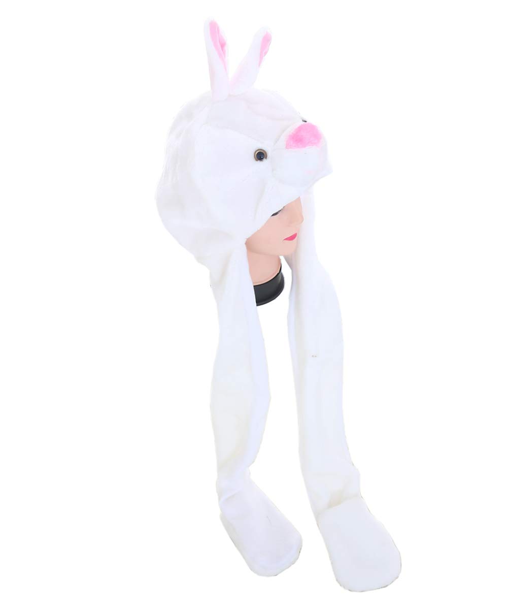 Unisex Winter Plush Animal Hat with Paws - Warm Cozy Costume Hat for Men & Women - Perfect for Christmas, Cosplay, and Cold Weather Outfits