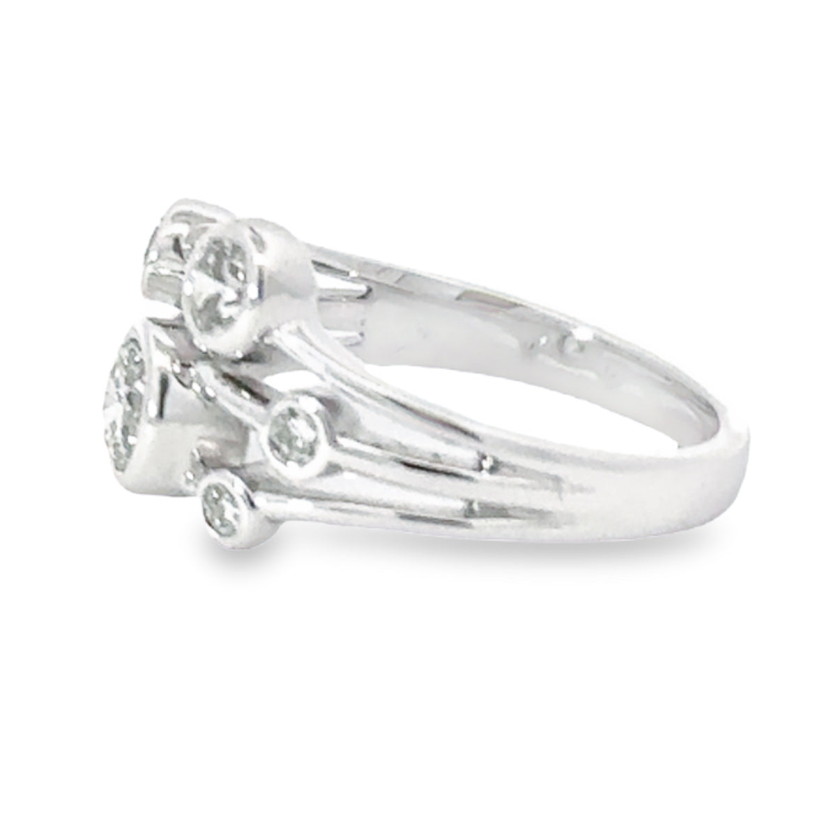 18ct White Gold 1.00ct Natural Diamond Bubble Ring - Elegant Stackable Wedding Band for Women, Perfect for Engagement, Anniversary & Everyday Wear