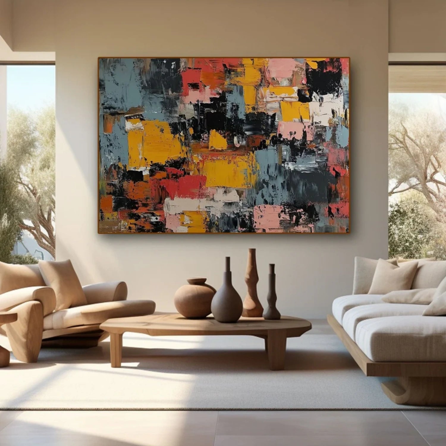 Pollock Art #JP001 - Abstract Expressionist Painting for Home & Office Decor | Perfect for Living Rooms, Bedrooms, and Creative Spaces