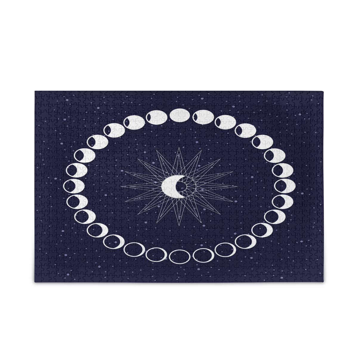 Qilmy 1000-Piece Moon Phases Circle Jigsaw Puzzle - Educational Brain Teaser & Stress Relief Game for Kids & Adults | Perfect for Family Game Night, Classroom Activities & Relaxation Therapy