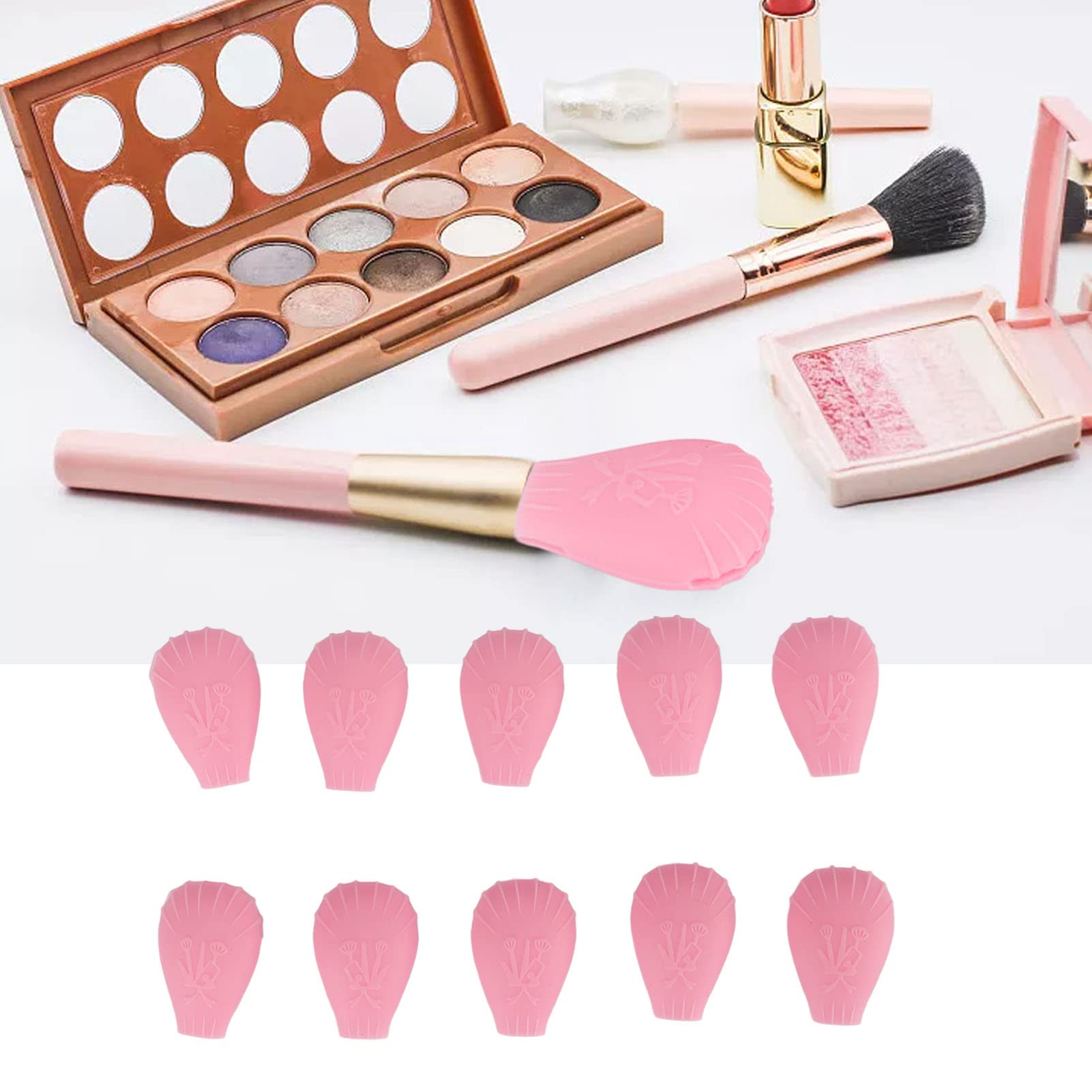 10pcs Reusable Silicone Makeup Brush Covers - Travel-Friendly Eye Shadow Brush Protectors for Makeup Storage & Organization - Perfect for Travel, Home Use, and Professional Makeup Artists