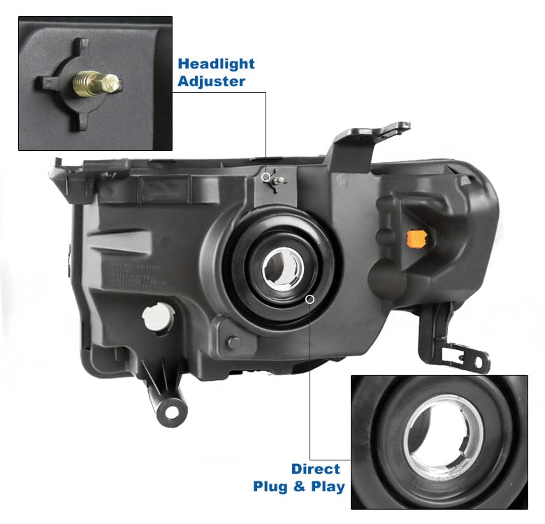 Black Replacement Headlights with 6.25
