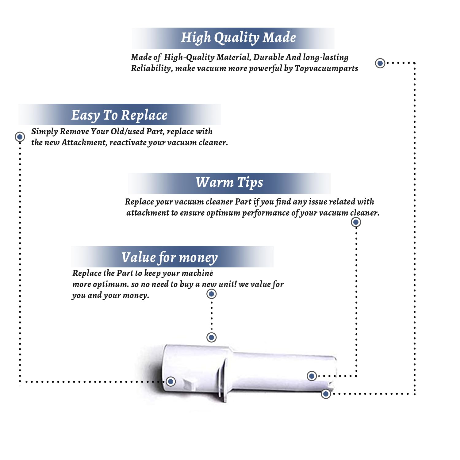 Electrolux Aerus Vacuum Cleaner Replacement Adapter Tube #26-1000-08 - Compatible Part for Powerful Suction & Easy Cleaning | Perfect for Home, Office & Carpet Maintenance