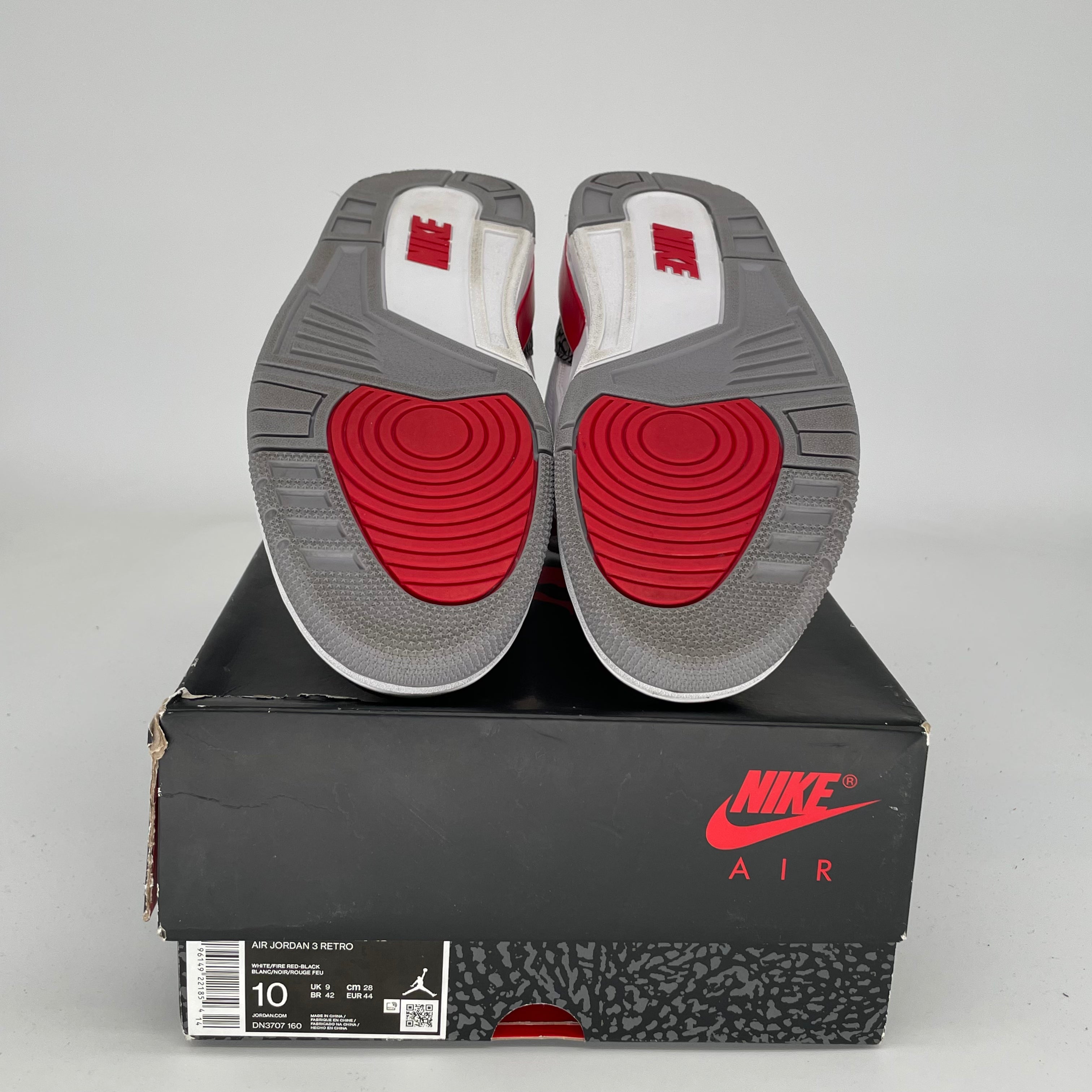 AIR JORDAN 3 Retro Fire Red Men's Basketball Shoes Size 10 - DN3707-160 | Authentic Sneakers for Streetwear & Basketball Games