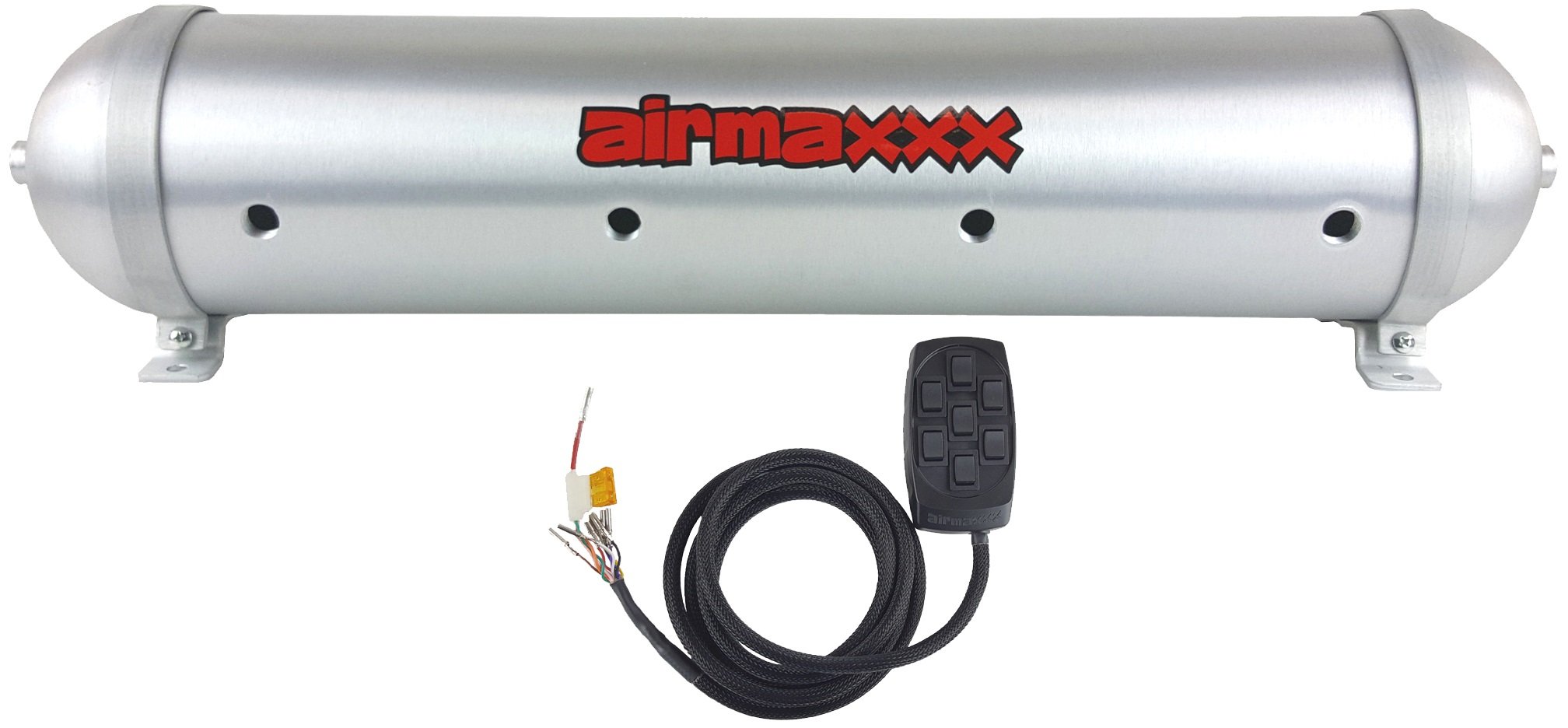 5 Gallon Air Tank - Brushed Seamless Aluminum with Black 7-Switch Box | Portable Air Compressor for Tires, Tools & Outdoor Activities | Airmaxxx