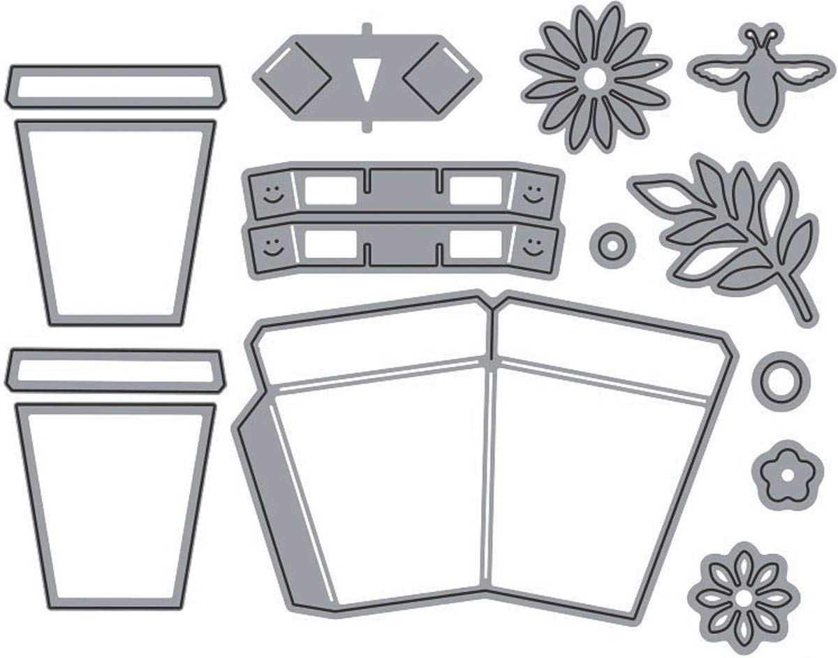 KB Riley 1010 Karen Burniston Dies - Flowerpot Pop-Up Card Making Die Set for DIY Scrapbooking & Greeting Cards | Perfect for Birthdays, Weddings & Craft Projects