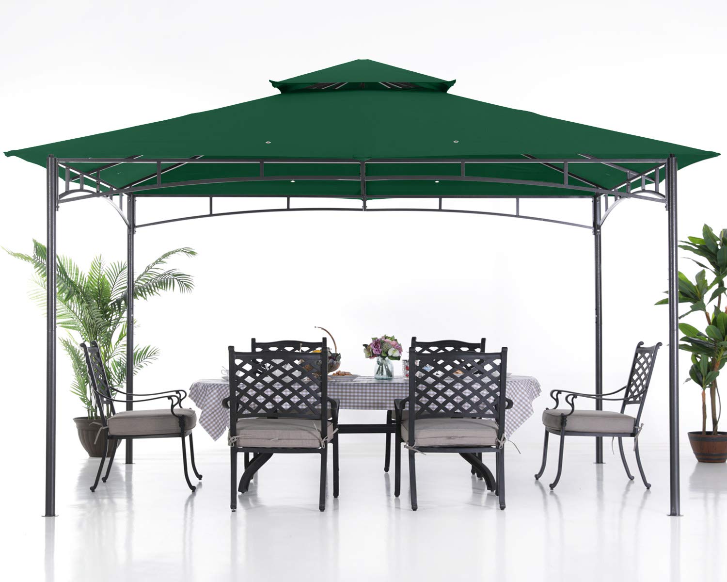 10x12 ABCCANOPY Outdoor Gazebo for Patios - Steel Frame Canopy for Lawn, Backyard, Garden & Deck (Forest Green) - Perfect for BBQs, Parties & Outdoor Relaxation