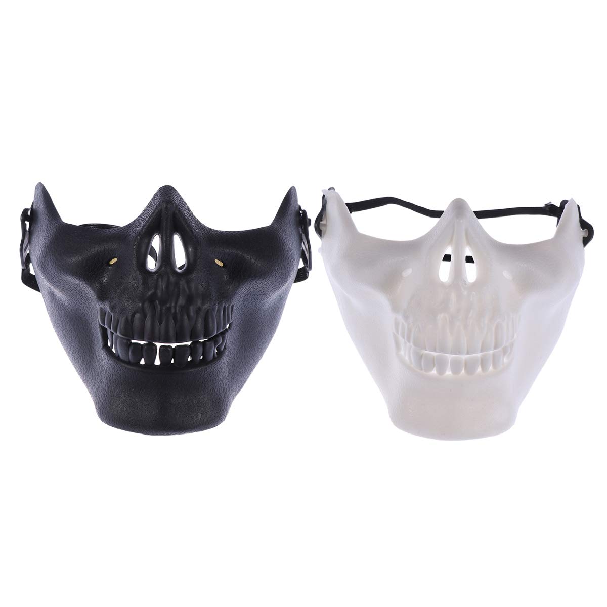 2 Pcs Skeleton Full Face Mask - Black & White Skull Shaped Halloween Face Protector for Cosplay, Masquerade Party, Horror Theme Events - Perfect for Halloween Decorations, Costume Parties & Spooky Celebrations