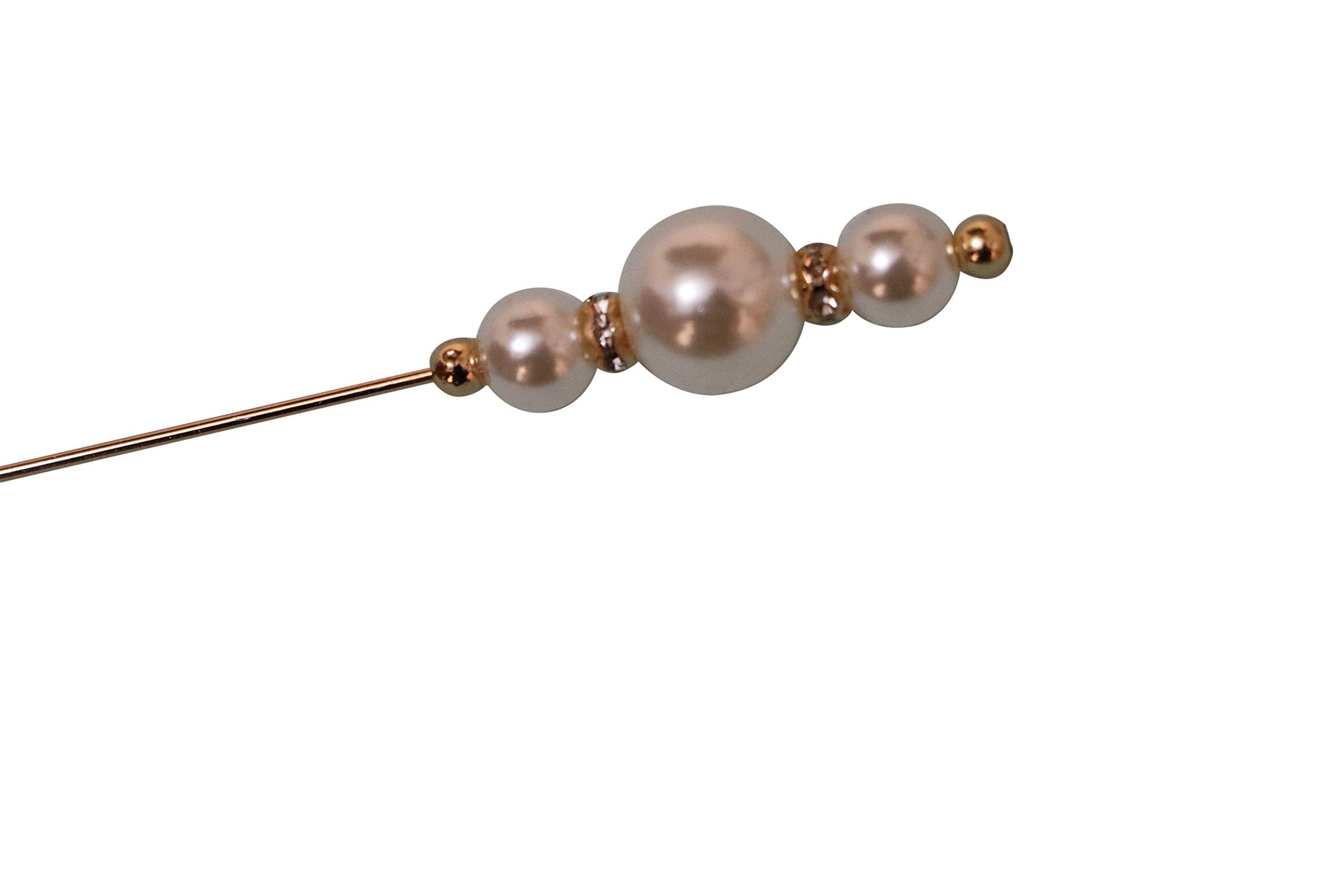 PrideAhead Pearl Hat Pins - Elegant Hair & Suit Stick Pins for Men & Women (3-Pack) - Perfect for Weddings, Parties & Formal Events