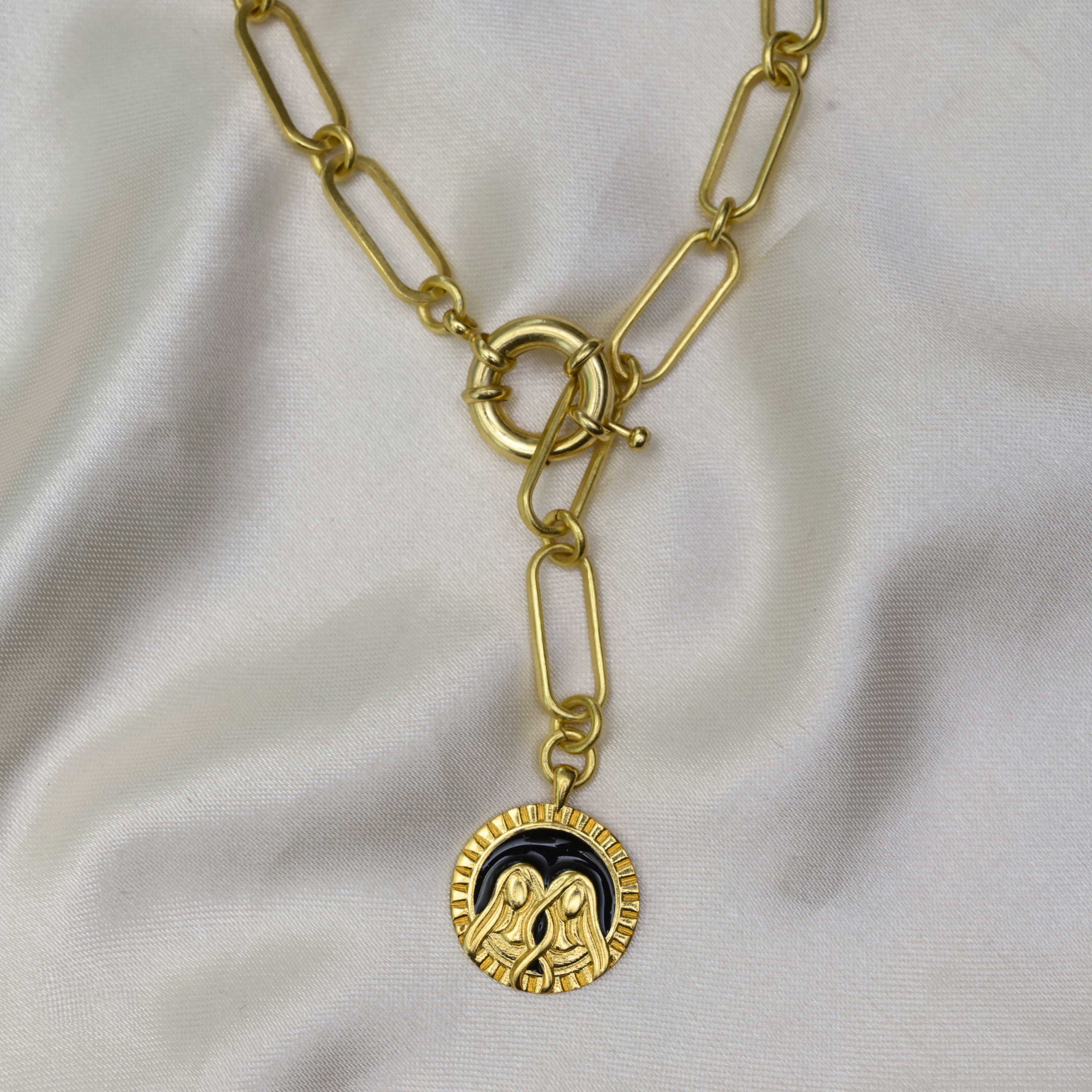 Gemini Zodiac Necklace for Women - Elegant Twin Sisters Jewelry Gift for Birthdays, Anniversaries & Special Occasions - Perfect for Astrology Lovers & Spiritual Connection