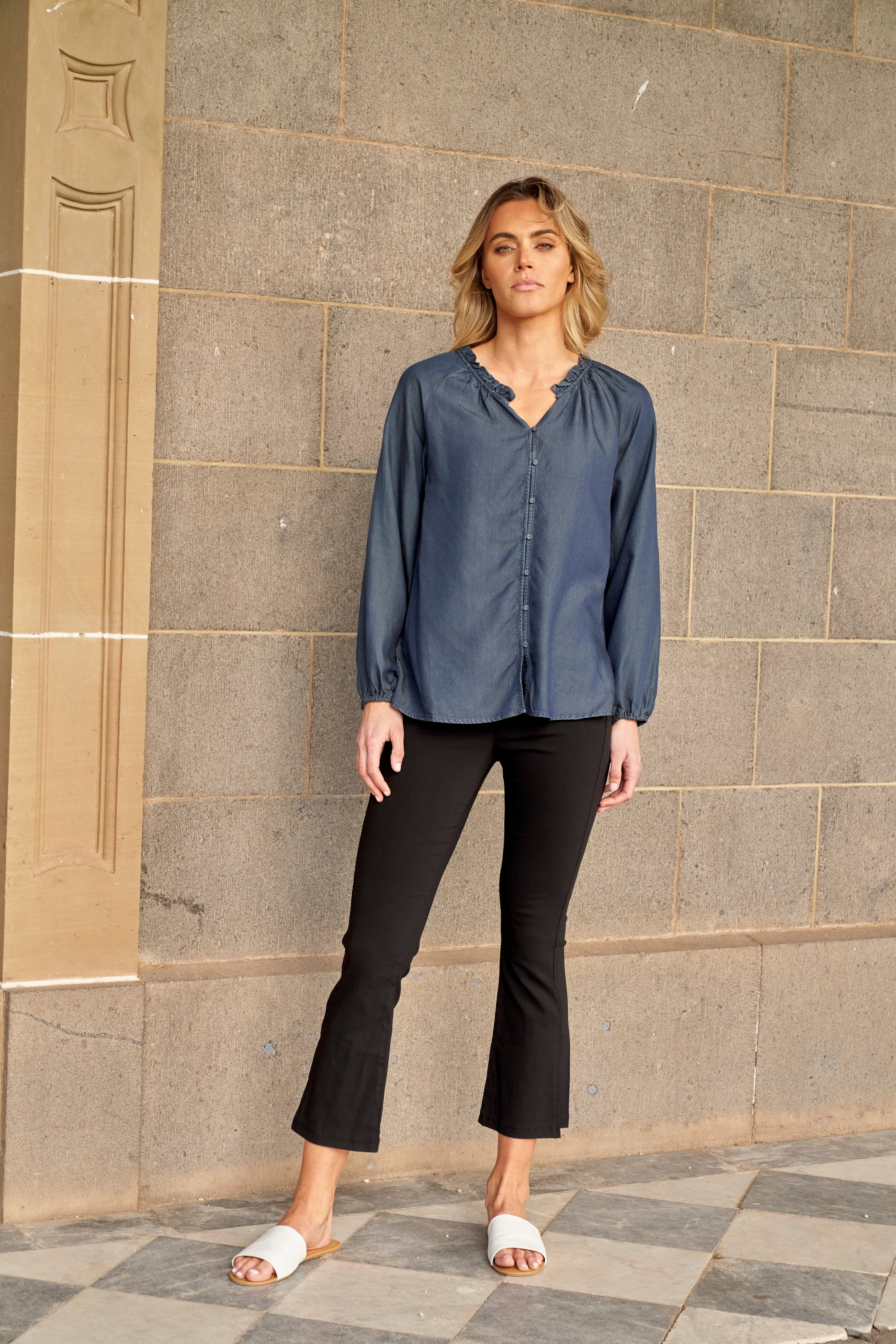 Betty Basics Edwina High-Waisted Bengaline Split Leg Pants for Women - Stretchy Comfort Fit Office Pants, Black - Perfect for Work, Business Casual & Everyday Wear