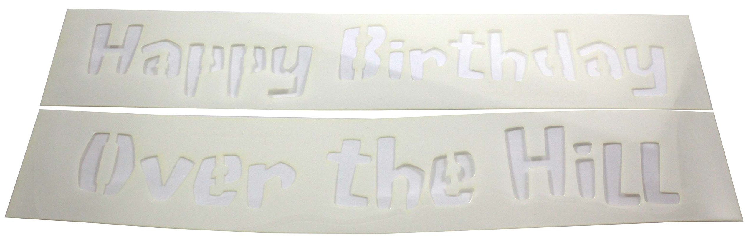 Happy Birthday & Over The Hill 2-Piece Banner Set - 3.75 x 17 Inch Party Decorations for Birthday Celebrations, Milestone Parties & Retirement Events