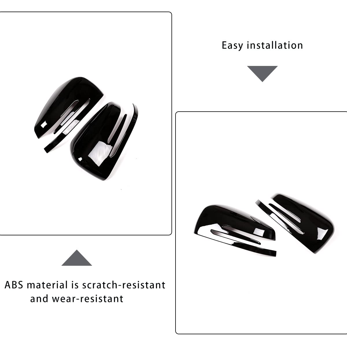 Mercedes Benz A CLA GLA GLK Class W176 W117 X156 X204 2014-2017 Piano Black Side Rear View Mirror Cover Trim - Perfect Replacement for Damaged or Worn Mirror Covers, Enhances Vehicle Appearance