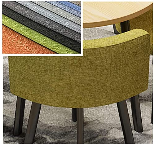 Round Conference Table Set with 4 Chairs - Small Meeting Room & Office Furniture, Business Guest Reception Table, Compact Dining Set for Home & Leisure (Black Cloth) - Perfect for Office Meetings, Home Workspaces & Small Dining Areas