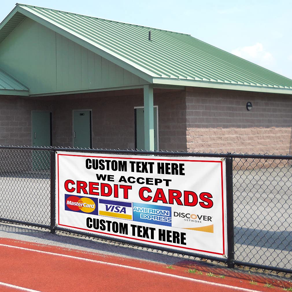 Custom Vinyl Banner 48x96 Inches - Weatherproof Outdoor Sign with 8 Grommets for Restaurants, Cafes & Bars | Personalized Text | Multiple Sizes Available | Credit Cards Accepted | Perfect for Yard Signs, Business Advertising & Event Decorations