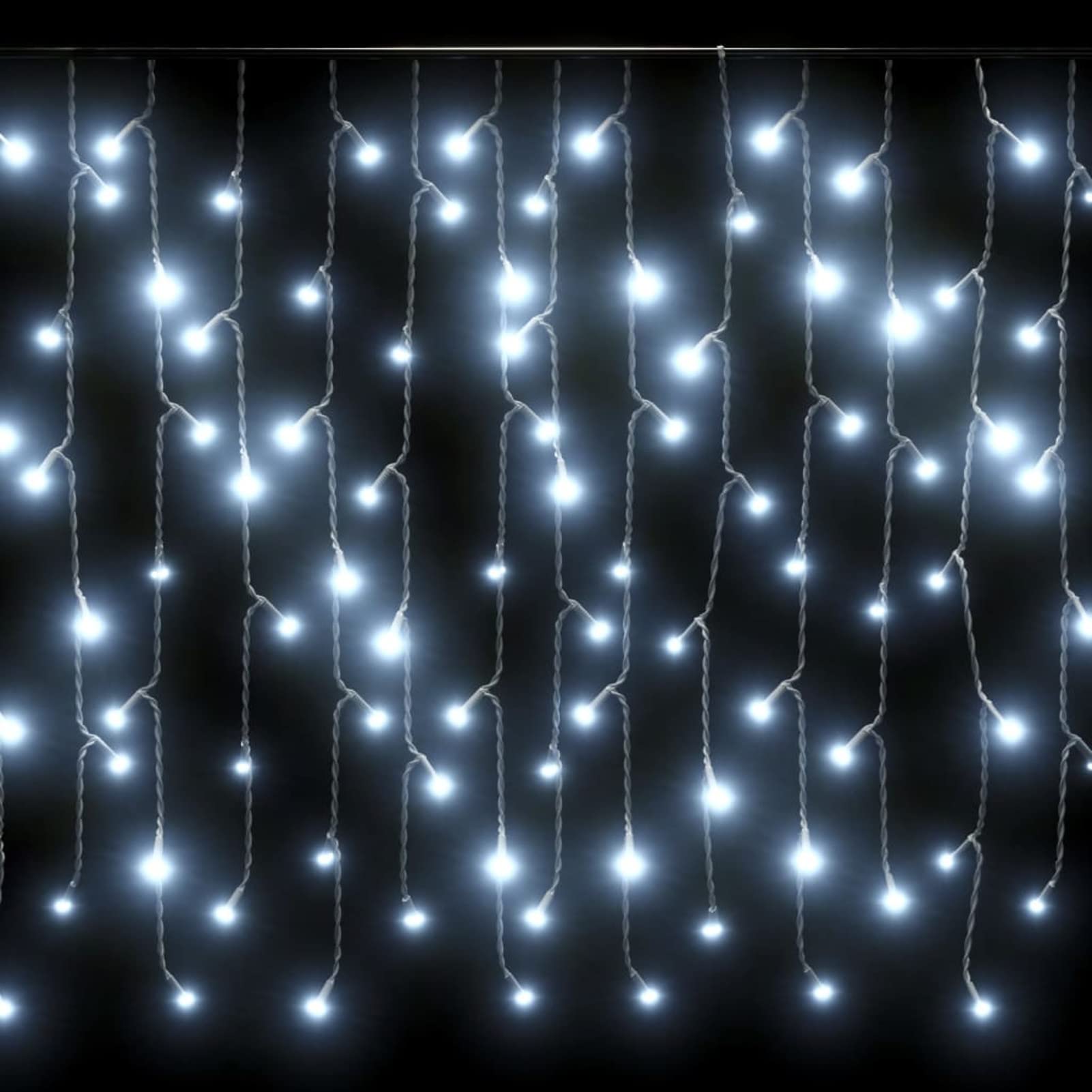 vidaXL LED Curtain Icicle Lights - 8 Modes Outdoor Hanging Christmas Lights for Indoor/Outdoor Decor, Party & Holiday Lighting in Cool White | Perfect for Christmas Trees, Windows, Porches & Garden Decorations