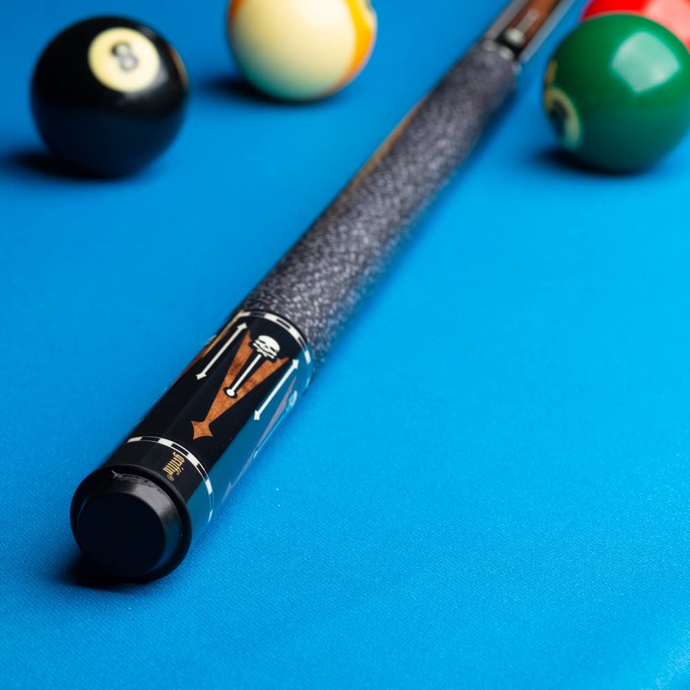 Premium Griffin GR30 Pool Cue - Black Stained with Floating White Spears & Brown Points for Professional Billiards Players | Perfect for Tournaments, Home Game Rooms & Bars