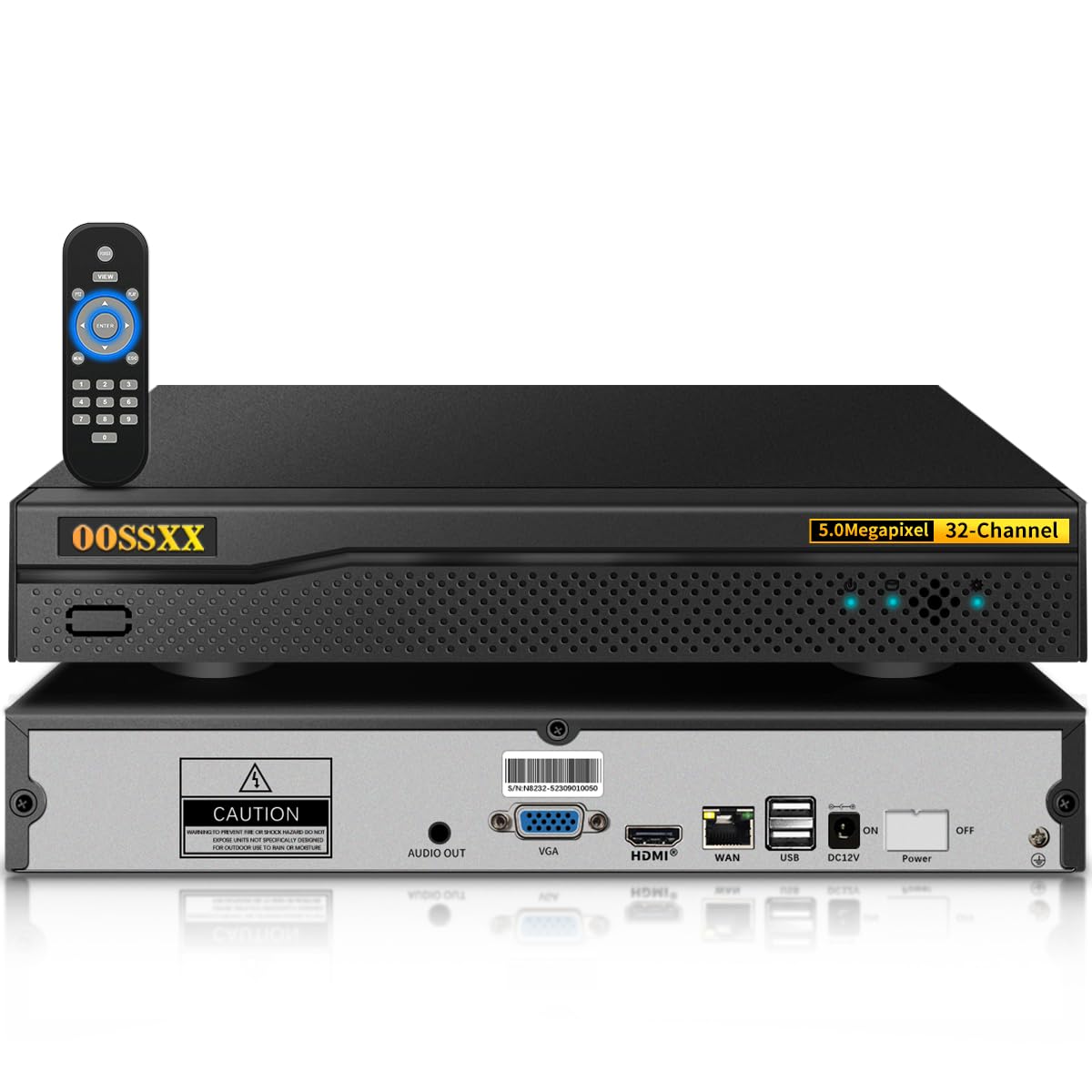 32-Channel 5.0MP NVR Security System with 8TB HDD Support - Compatible with 32 x 5MP IP Cameras for Home & Business Surveillance (HDD Not Included) - Ideal for 24/7 Monitoring, Retail Stores & Office Security