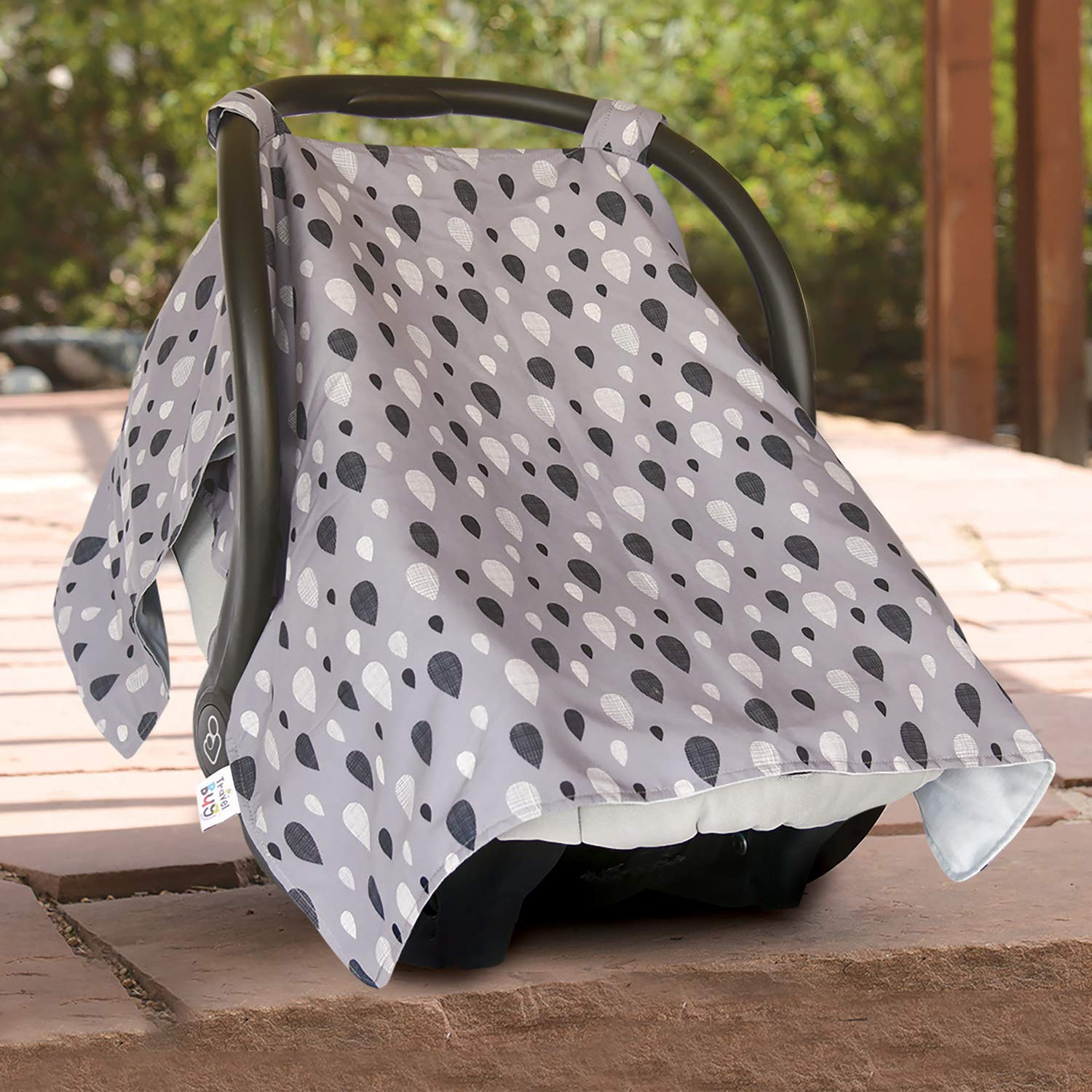 Travel Bug Full Coverage Car Seat Cover - Baby Canopy with UPF 50+ Sun Protection - Perfect for Strollers, Shopping Carts & Outdoor Adventures