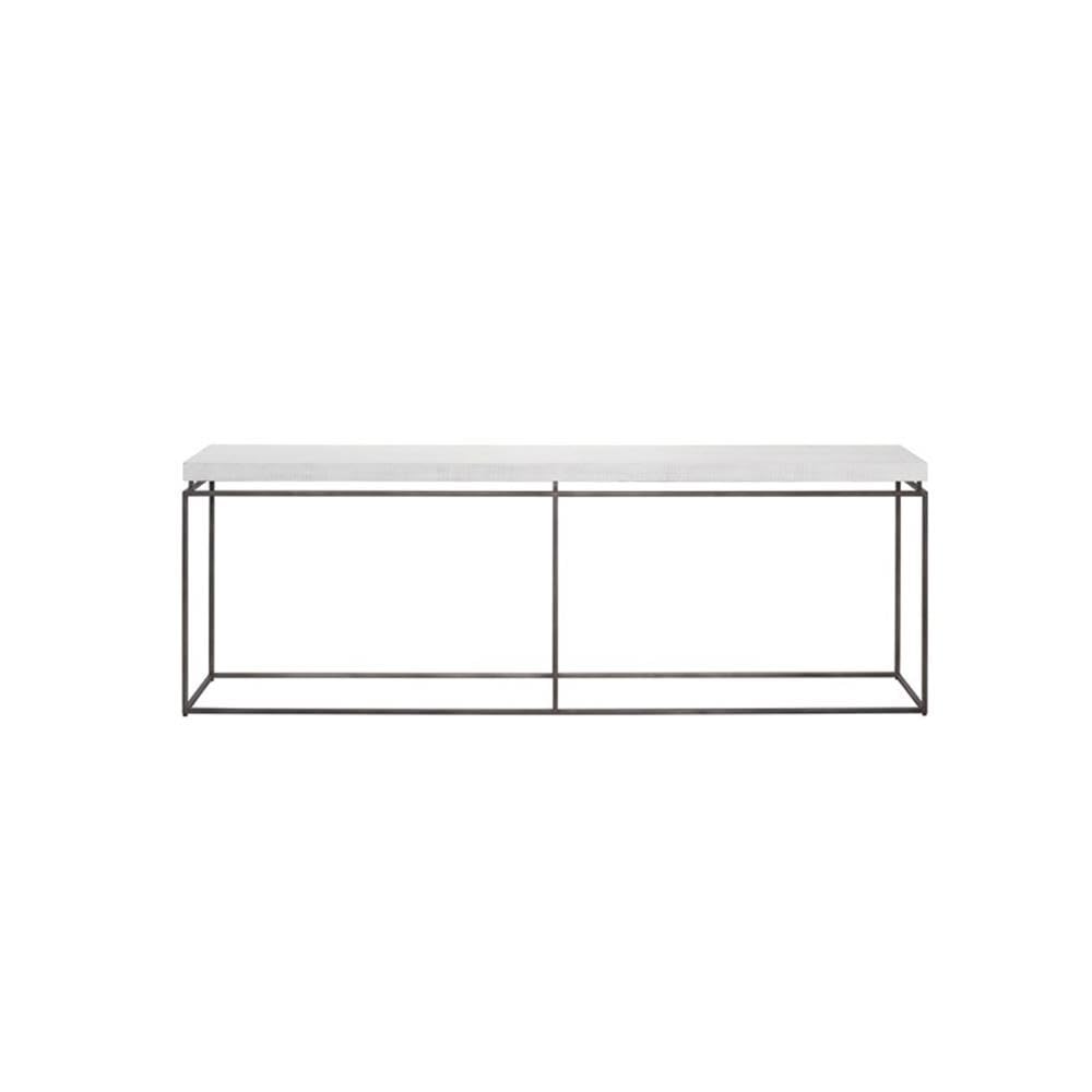Modern Farmhouse Wood Watts Console Table in Weathered White - Universal Furniture for Entryway, Living Room & Hallway Decor