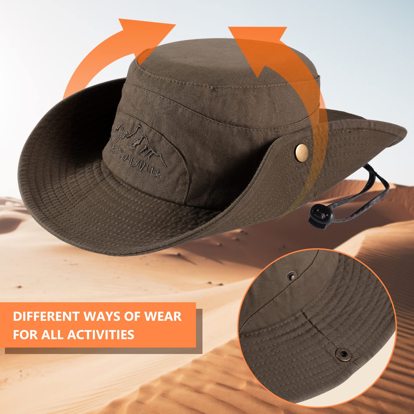 UPF 50+ Sun Hat for Men & Women - Wide Brim Bucket Fishing Hat with Neck Flap, Safari Boonie Hat for Outdoor Activities, Beach, Hiking & Travel