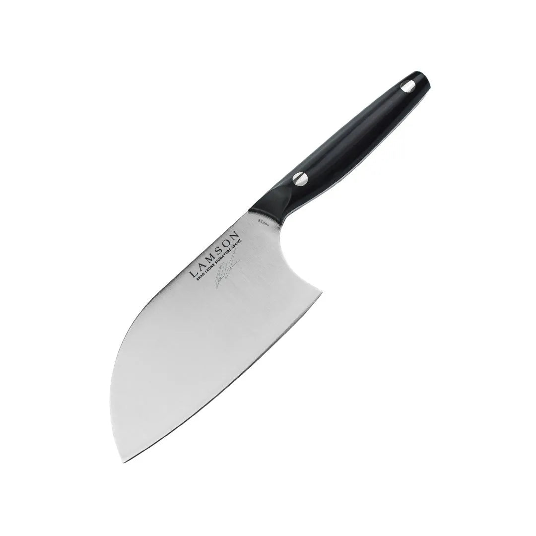 6″ Brad Leone Signature Chinese Santoku Cleaver with NOIR POM Handle - Professional Kitchen Knife for Slicing, Dicing & Chopping Vegetables, Meat & Herbs
