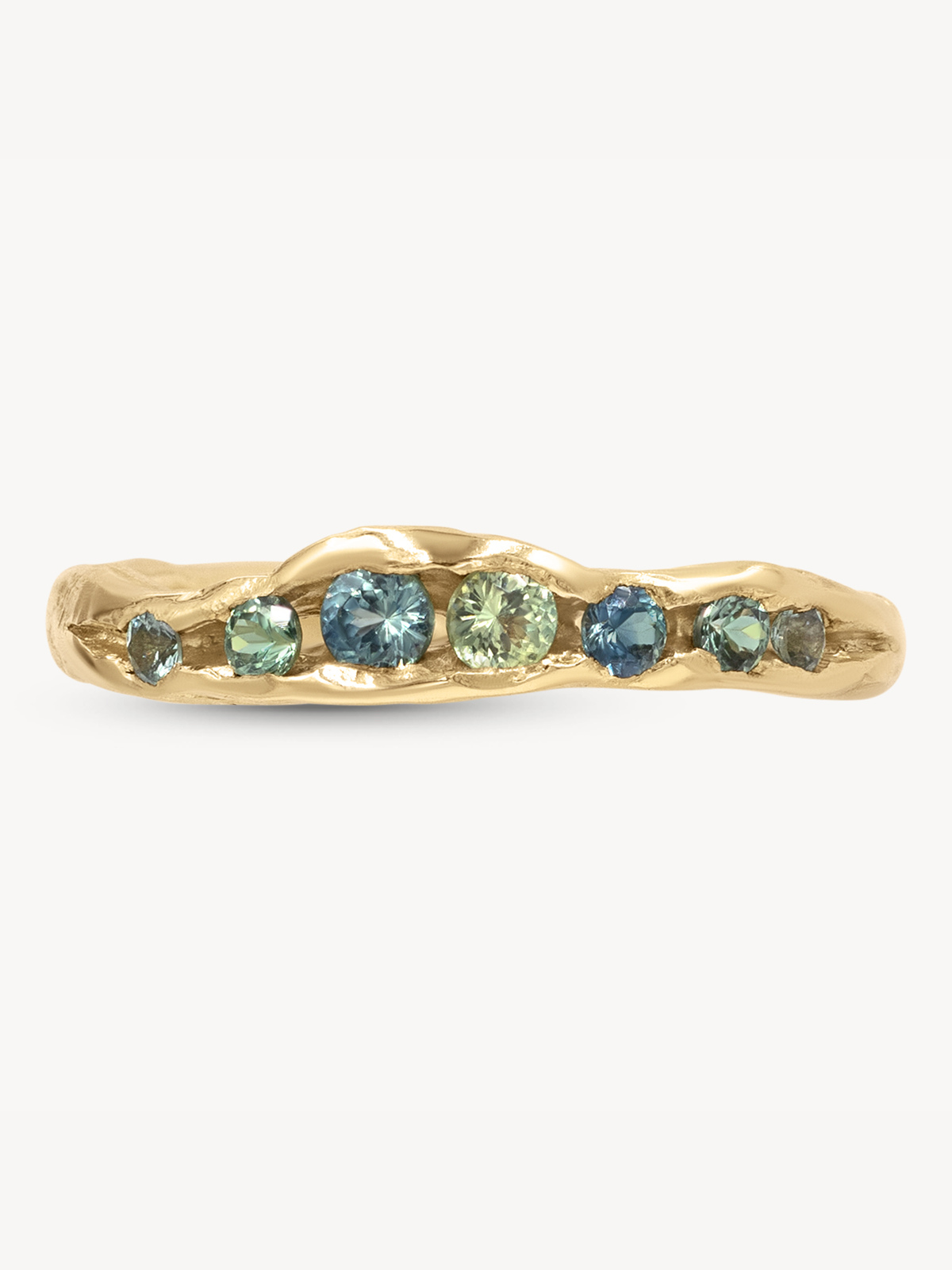 Elegant Sapphire Half Channel Ring – Genuine Blue Sapphire & Diamond Accent Wedding Band for Women | Perfect for Engagement, Anniversary & Special Occasions