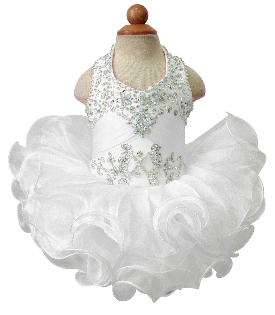HuaMei Baby Girls Organza Halter Toddler Dress for Birthday Party & Pageant - Cute Cupcake Design Outfit for Special Occasions, Photo Shoots & Celebrations