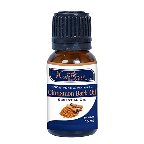 100% Pure & Natural Undiluted Cinnamon Bark Essential Oil (Cinnamomum Zeylanicum) - Steam Distilled for Hair Growth, Skin Care & Aromatherapy - 15 ml Bottle for DIY Beauty, Massage & Home Diffuser