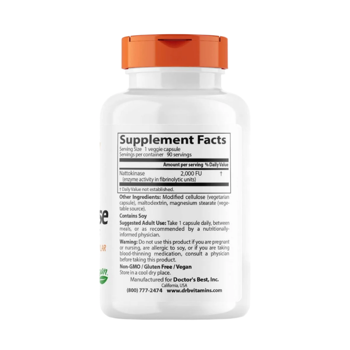 Doctor's Best Nattokinase 2000 FU Supplement - 90 Vegetarian Capsules for Heart Health & Circulation Support | Supports Healthy Blood Flow & Cardiovascular Function