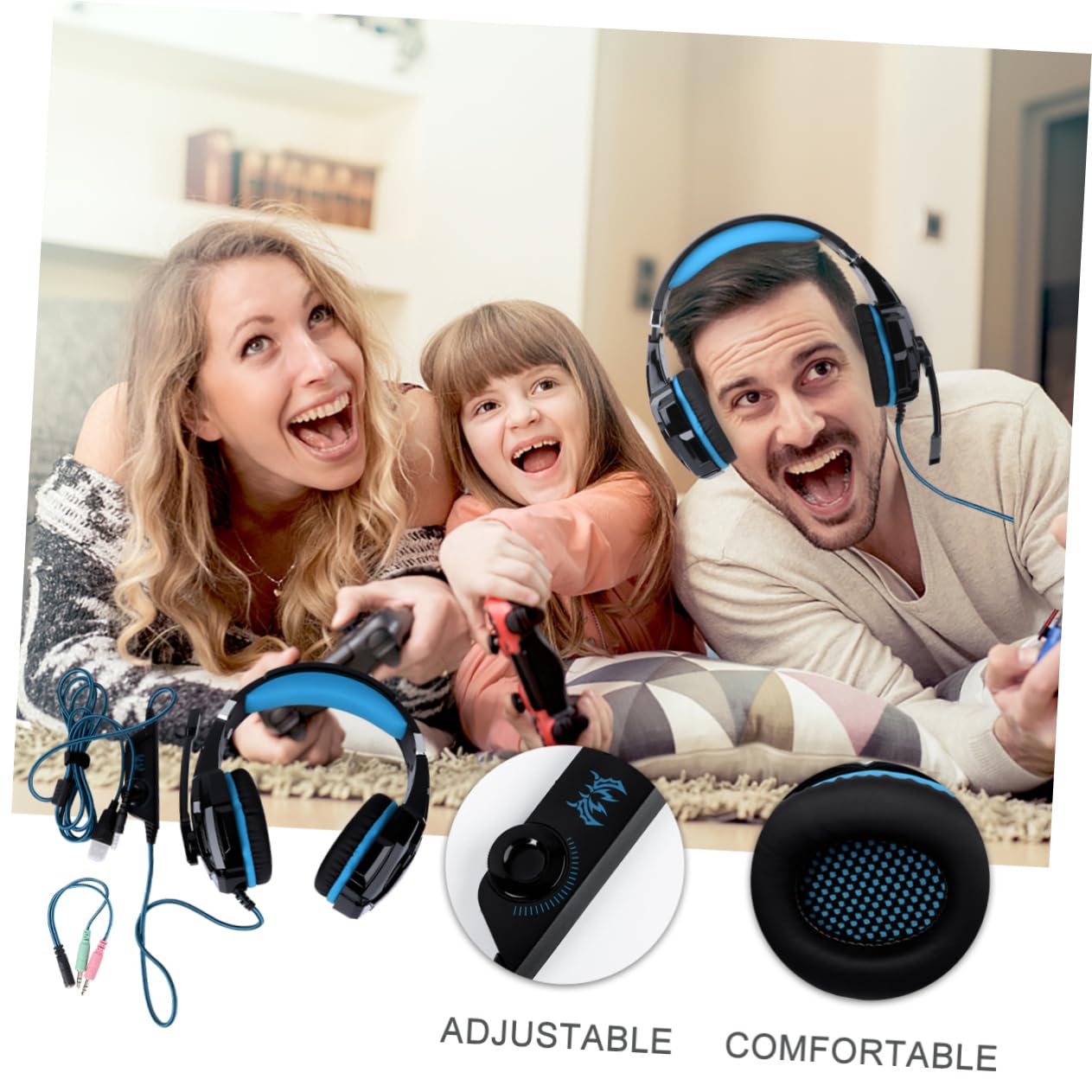 OSALADI Professional Gaming Headset with 3.5mm Jack - Noise Cancelling Over-Ear Headphones for PC, PS4, Xbox - Durable & Stylish Design for Gamers & Streamers - Perfect for Gaming, Streaming & Online Meetings