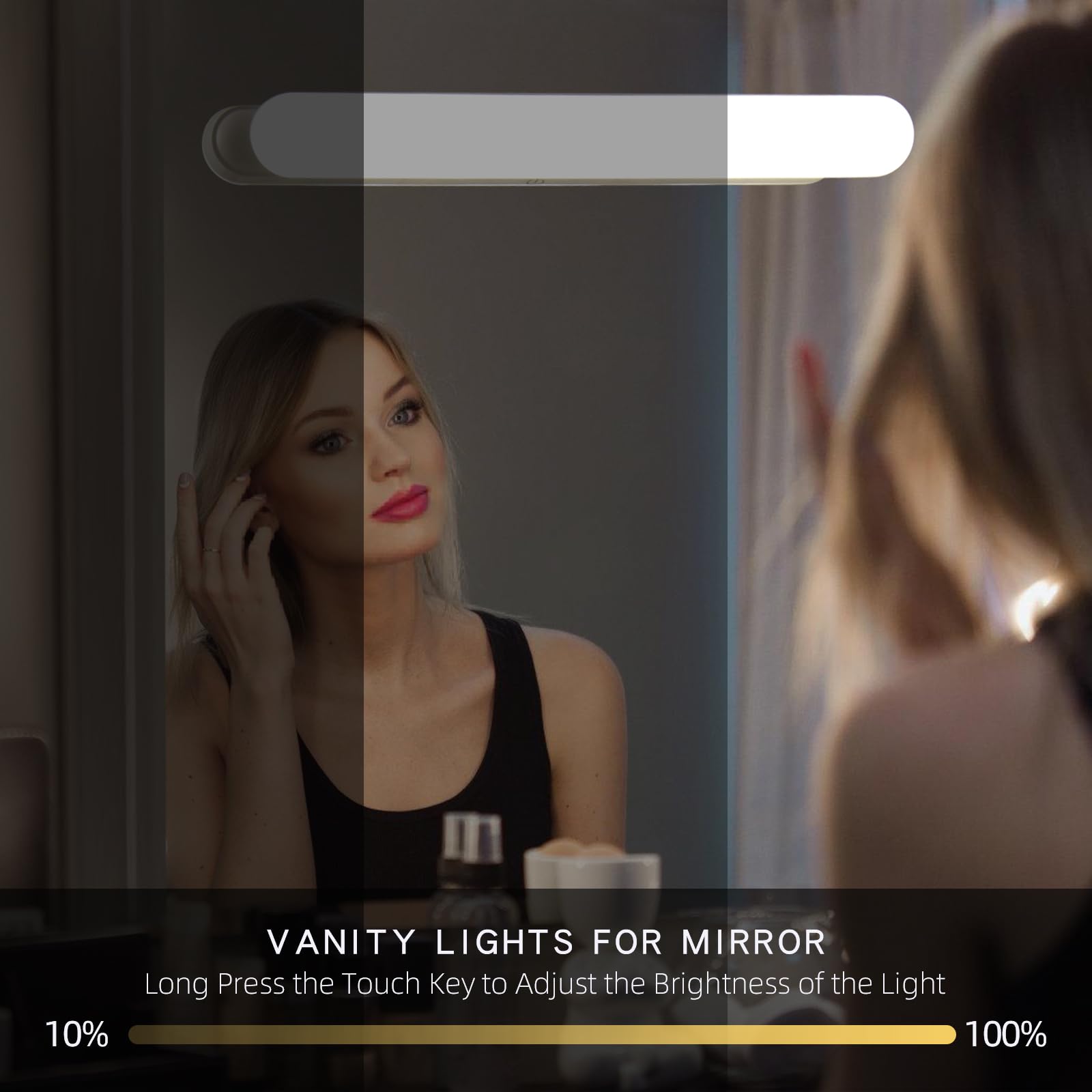 Wireless Vanity Mirror Lights with Adjustable Brightness & Color - Rechargeable LED Makeup Light with 3 Colors & Touch Control - Perfect for Bathroom, Dressing Room & Bedroom Makeup Application
