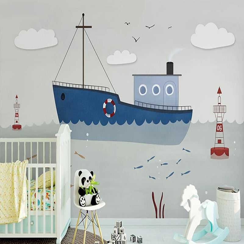 Sailboat Nursery Wallpaper - Nautical Themed Baby Room Decor for Boys & Girls | Perfect for Nursery, Kids' Bedroom & Playroom