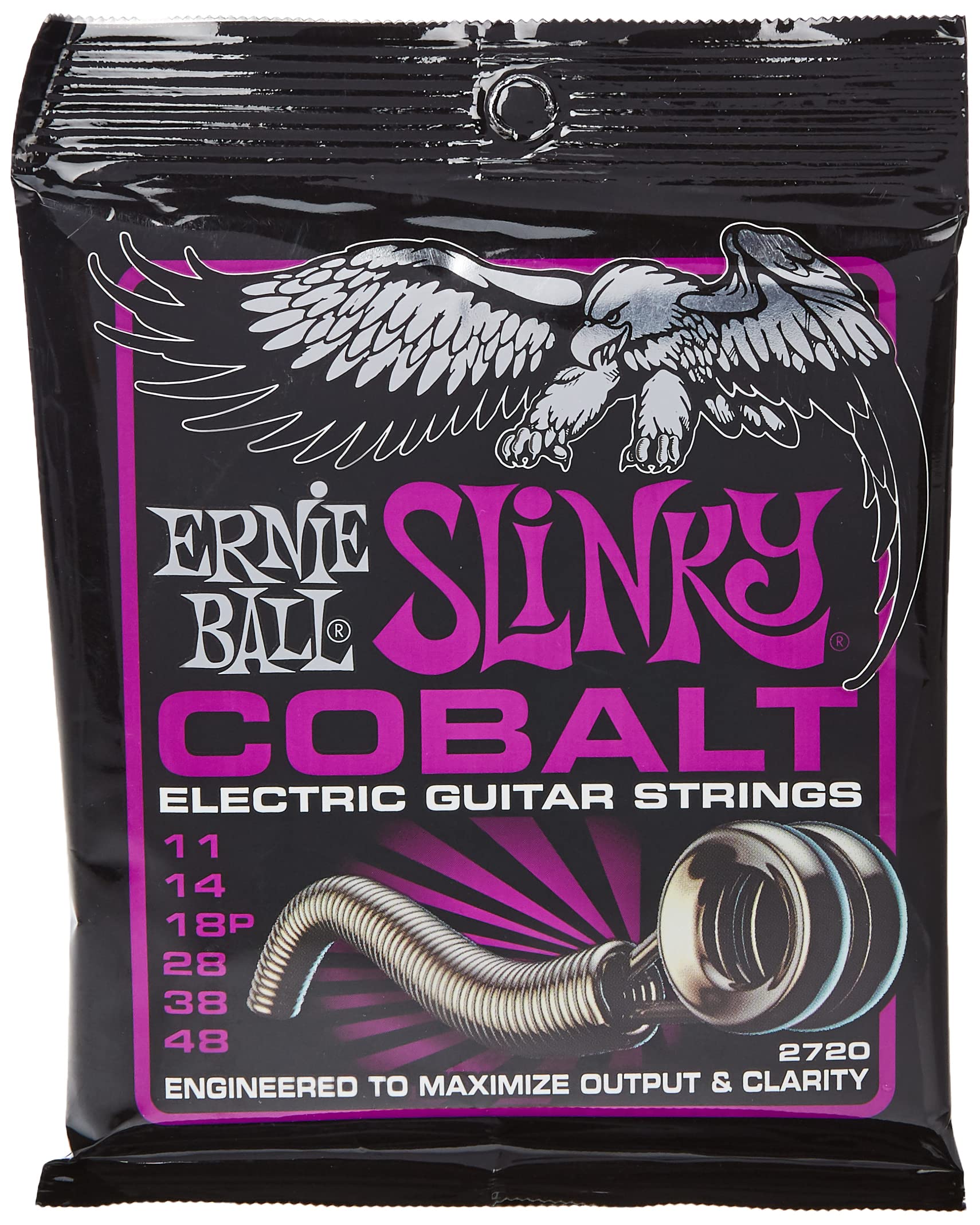 Ernie Ball Power Slinky Cobalt Electric Guitar Strings - 11-48 Gauge (P02720) | High-Performance Strings for Rock & Metal Guitarists - Perfect for Live Performances & Studio Recording