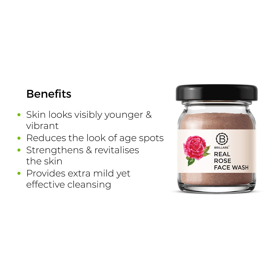 Brillare Rose & Vitamin C Face Wash Combo | Anti-Aging, Hydrating Facial Cleanser with Sandalwood & Coconut | 15g Each | Perfect for Daily Skincare Routine & Travel