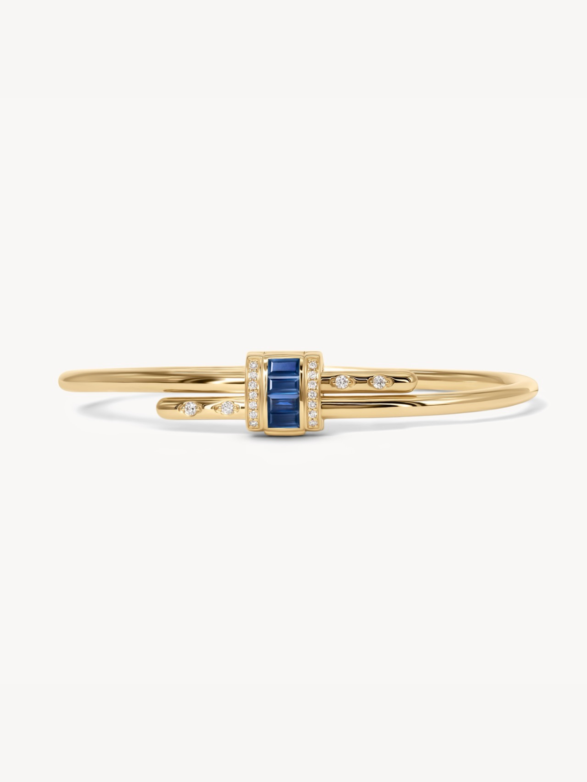 Vaulted Sapphire Latch Bracelet - Elegant Blue Gemstone Jewelry for Women | Perfect for Weddings, Parties & Special Occasions