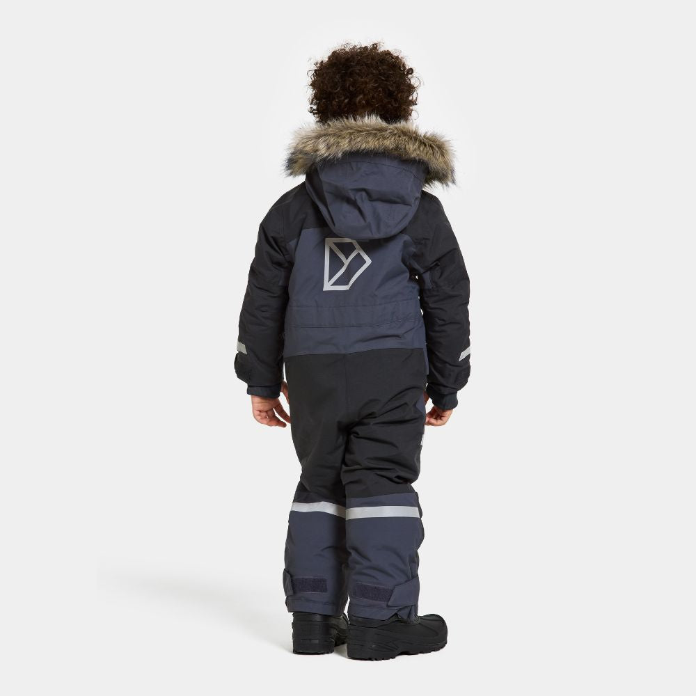 Didriksons Bjarven III Kids Snowsuit - Waterproof Winter Jacket & Pants Set for Boys & Girls, Navy Blue - Perfect for Skiing, Snowboarding & Outdoor Play