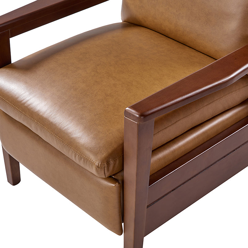 Premium Rainer Faux Leather Recliner Chair with Solid Wood Frame - Timeless Elegance for Living Room, Home Theater & Office Comfort