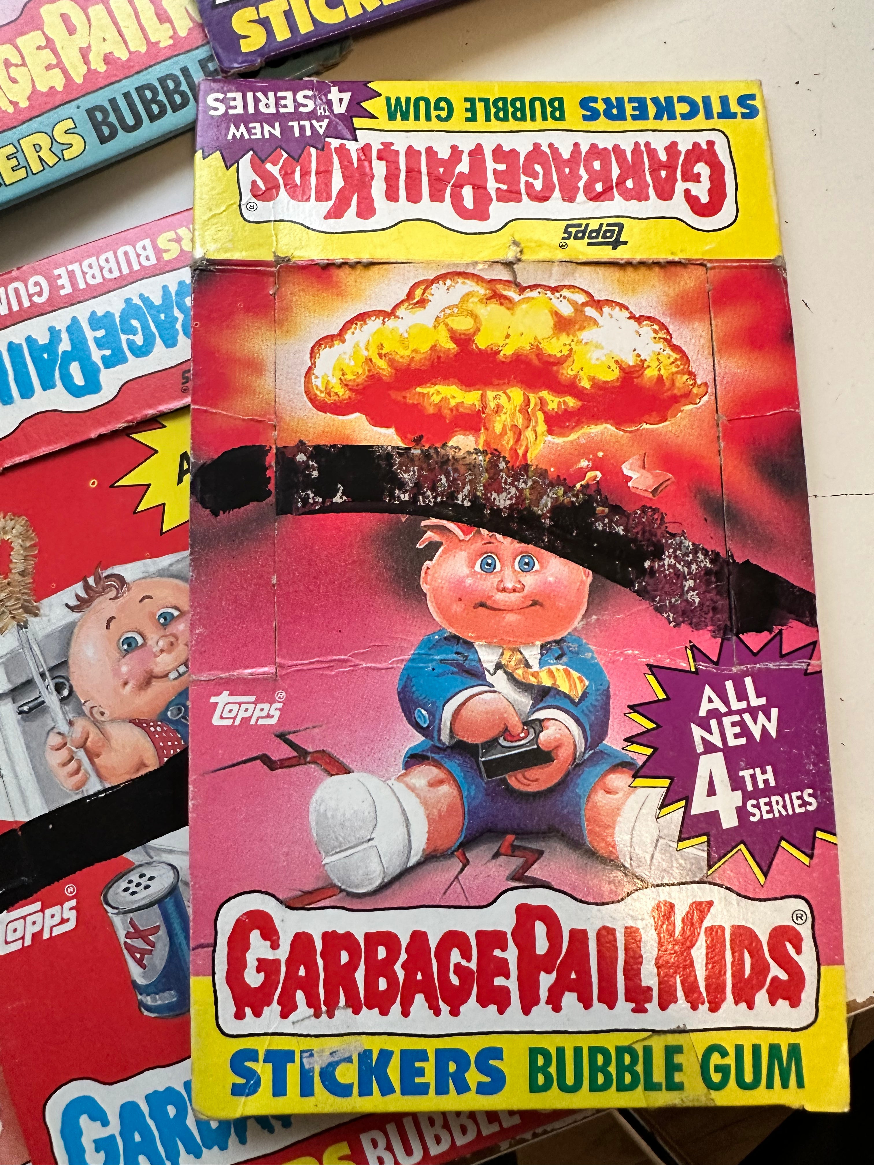 Vintage 1980s Garbage Pail Kids Lot - 8 Empty Card Display Boxes for Collectors | Perfect for Nostalgic Decor, Trading Card Storage & Retro Display