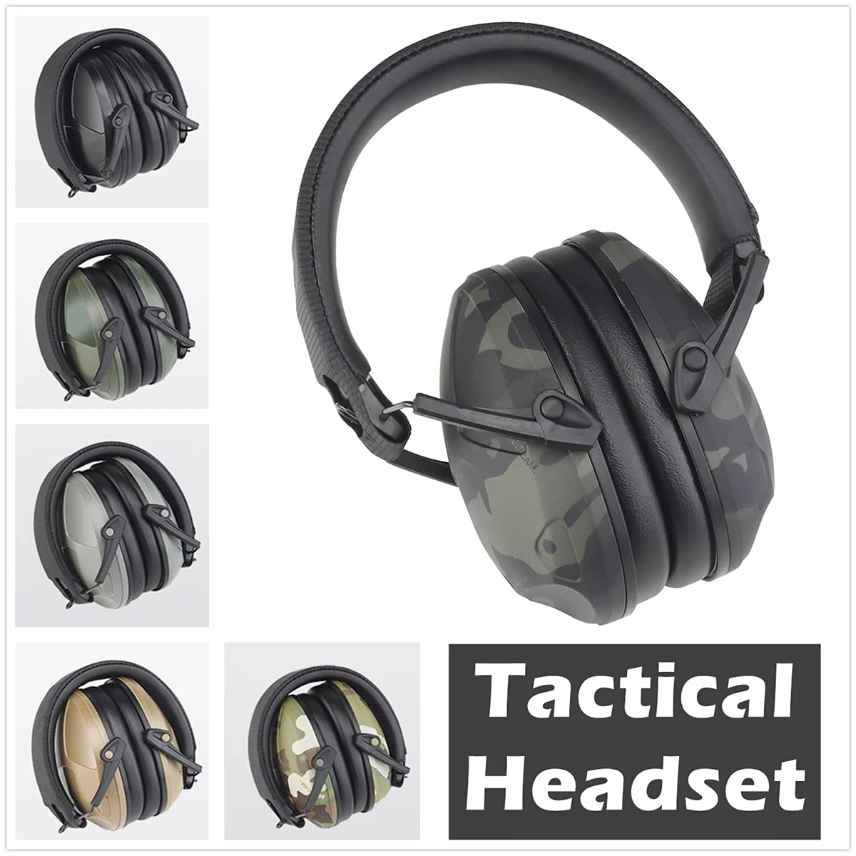 Tactical Shooting Ear Protection Headphones - Noise Cancelling Earmuffs for Hunting & Shooting - Foldable Hearing Protector with Clear Sound - Perfect for Range Training, Outdoor Sports & Gun Safety
