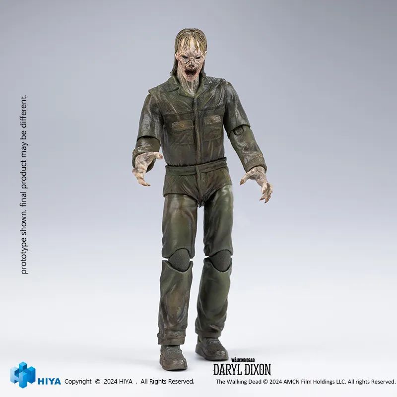 PRE ORDER - 1/18 Scale HIYA 4-Inch Action Figure: The Walking Dead Daryl Dixon Dark Eyes Walker Collectible - Perfect for Display, Gift Giving & The Walking Dead Fans Collection