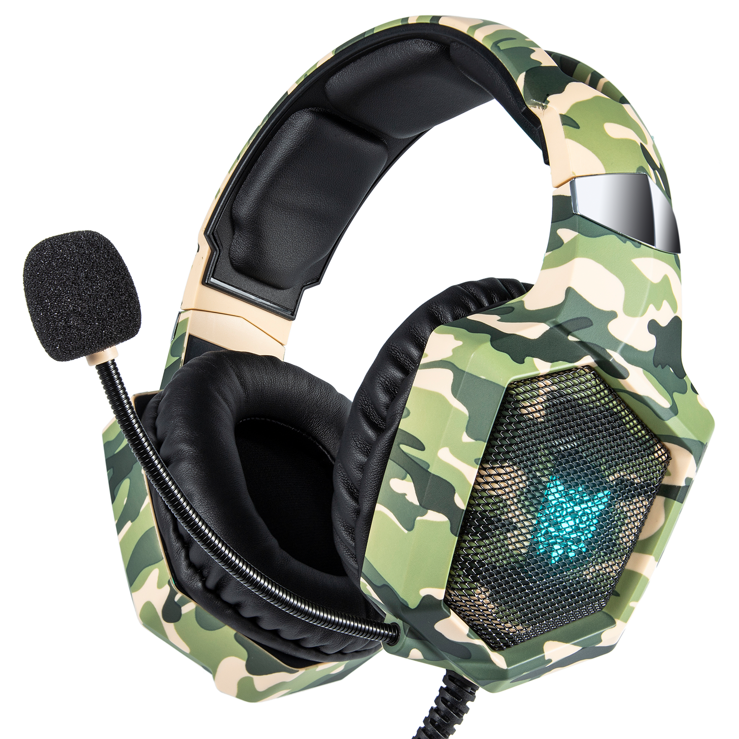 ONIKUMA K8 Wired Stereo Gaming Headset with Microphone & RGB LED Lights - Noise Cancelling Over-Ear Headphones for PC, PS4, Xbox, Nintendo Switch Gaming & Streaming