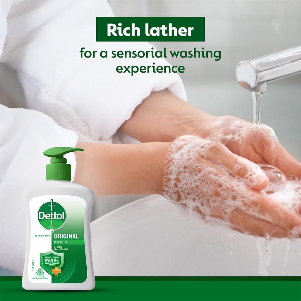 Dettol Antibacterial Hand Wash Pump Dispenser - Pack of 2 (Buy 1 Get 1 Free) | Kills 99.9% Germs | Refillable for Home, Office & Bathroom Use