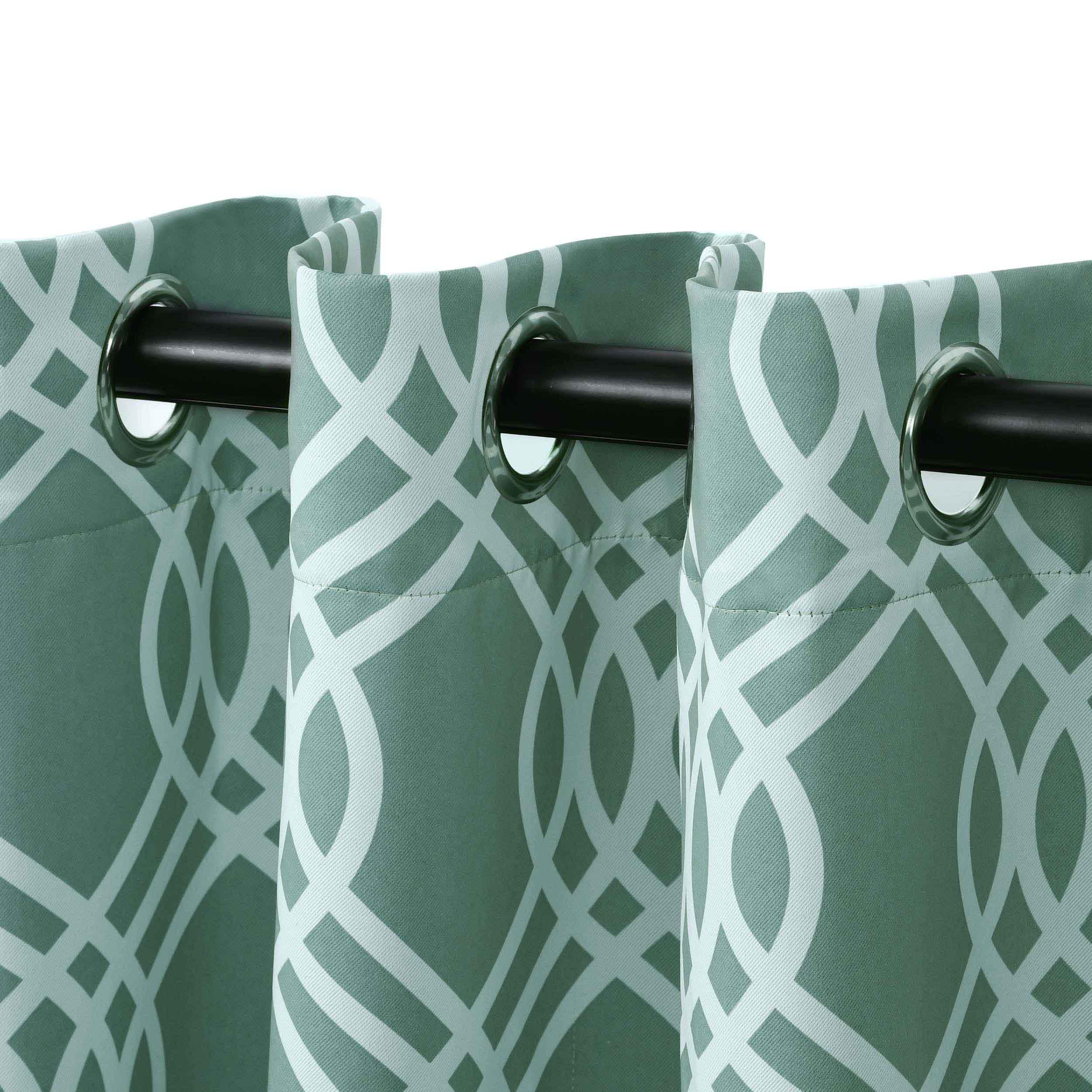 Blackout Curtains for Bedroom - Washable Room Darkening Ribbon Trellis Curtain Panel Set - Perfect for Nursery, Home Theater & Light Sleepers