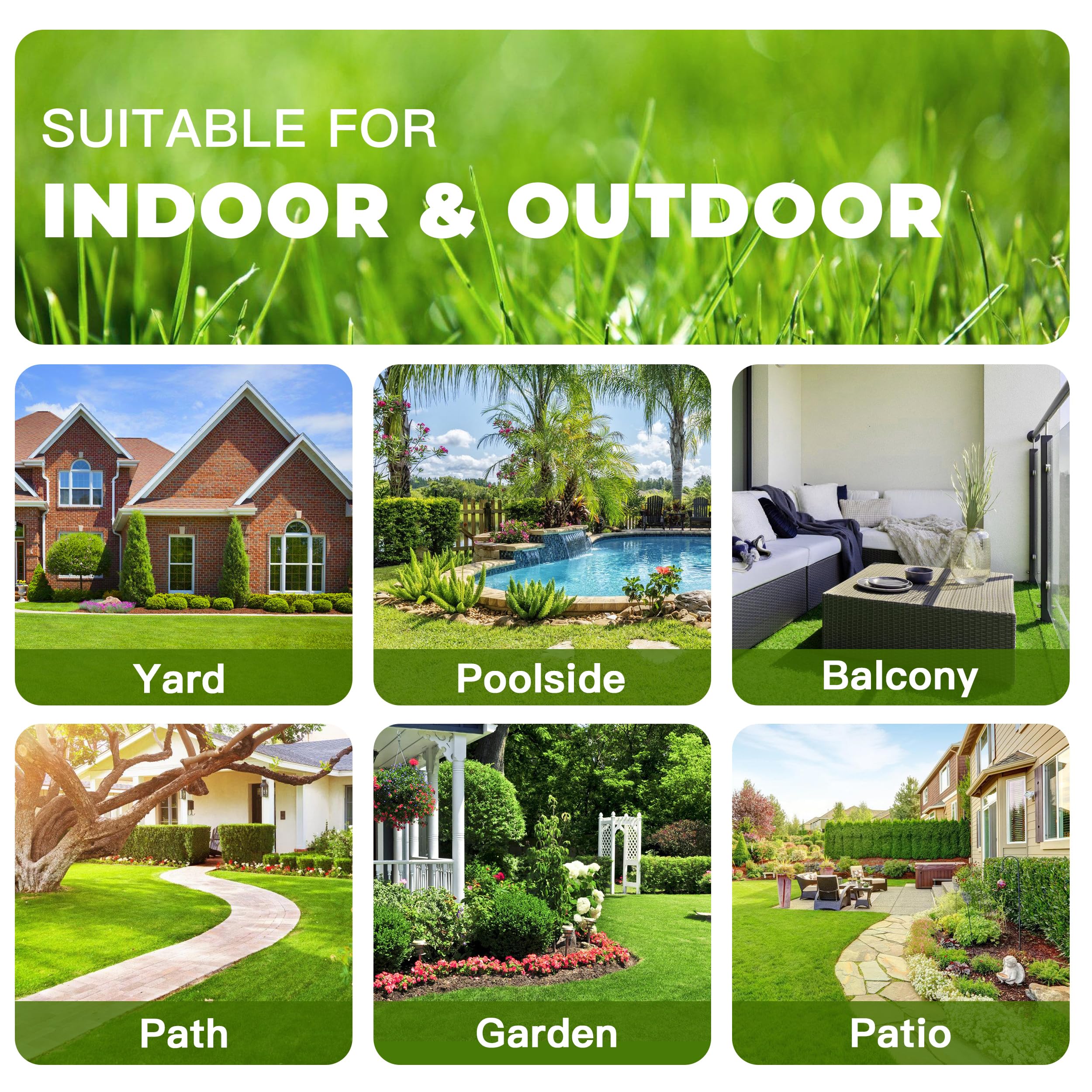 27 PCS Interlocking Artificial Grass Tiles - 12