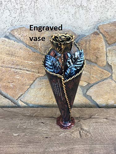 Hand-Forged Iron Rose in Vase - Unique 6th Anniversary Gift for Her, Durable Metal Sculpture & Romantic Home Decor for Wedding, Valentine's Day & Special Occasions