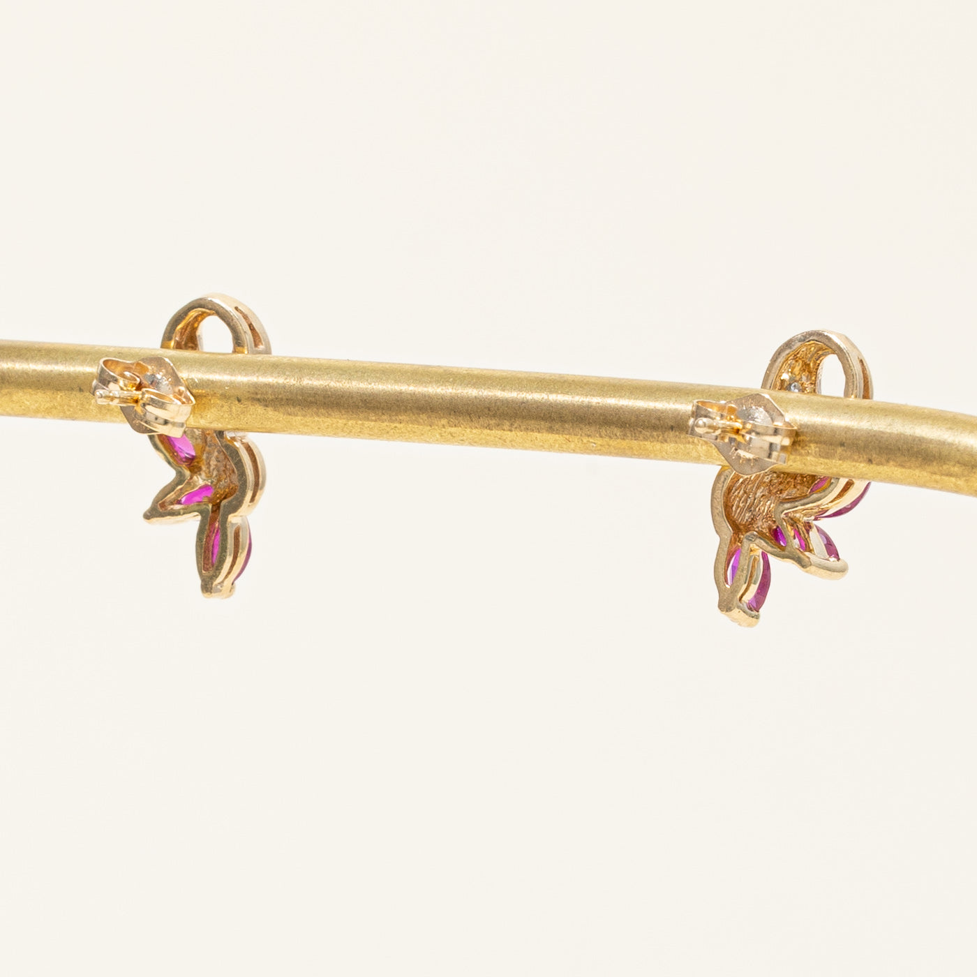 Exquisite Ruby and Diamond Stud Earrings | 0.48ctw Ruby & 0.02ctw Diamond | Perfect for Weddings, Anniversaries & Special Occasions