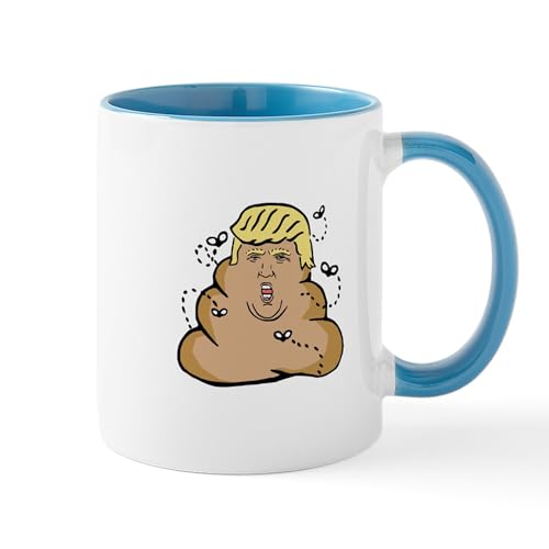 White/Blue Inside - Poop Donald Trump Mugs