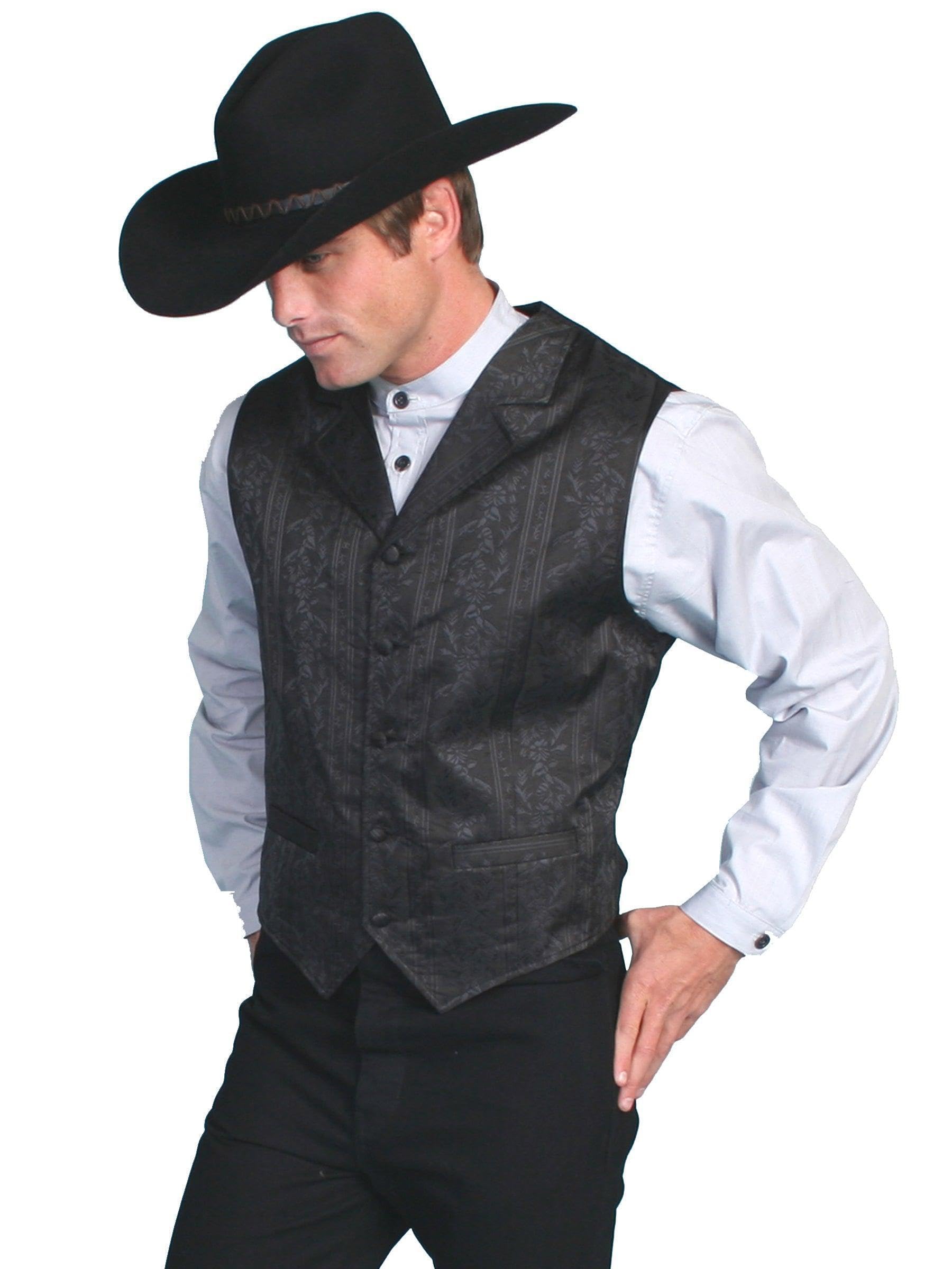 Scully Rangewear Men's Eaton Stripe Vest - Rw112 Black | Western Style Workwear for Ranch, Outdoor & Casual Wear