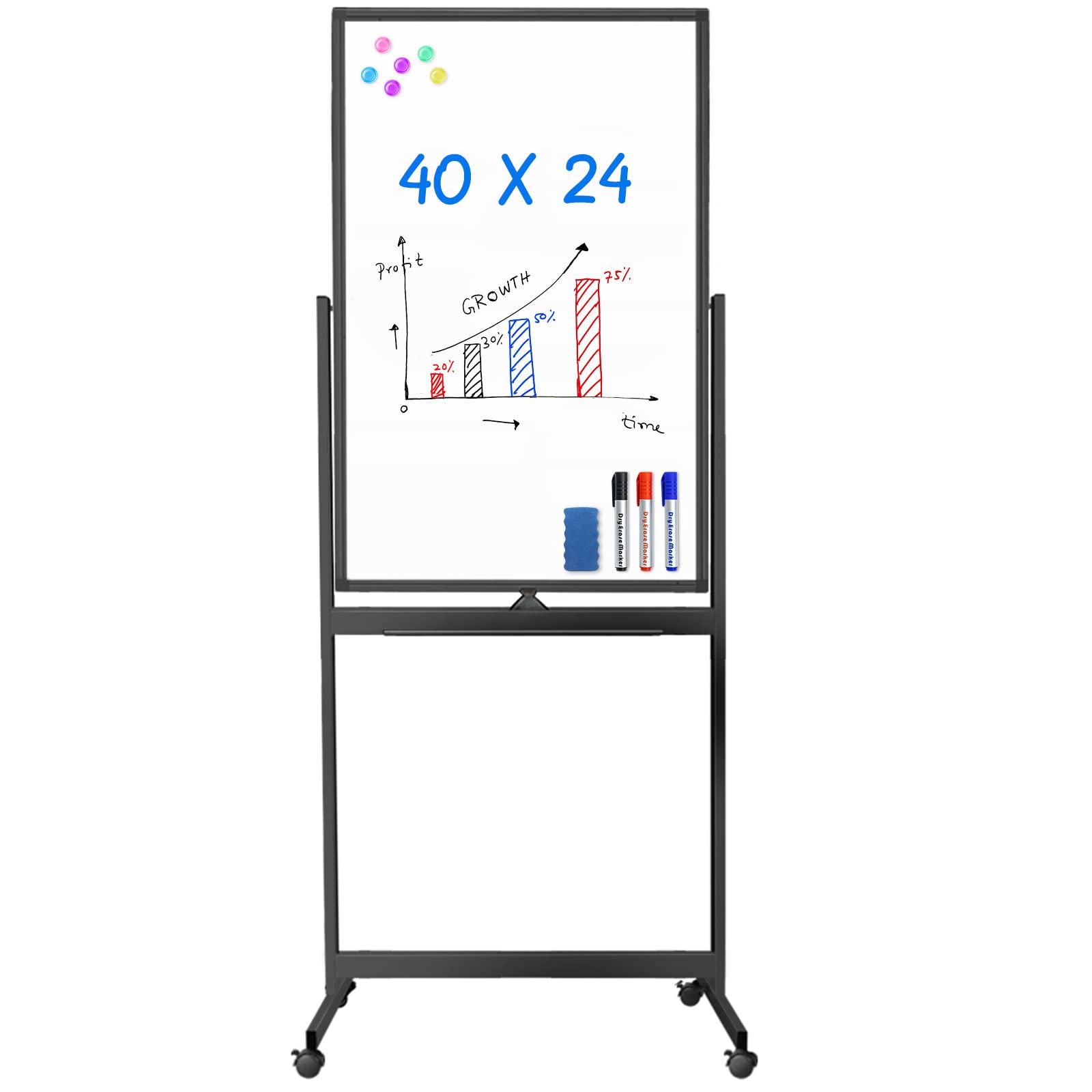 Double Sided Magnetic Dry Erase Board 40